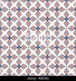 Abstract geometric seamless pattern. Regularly repeating ethnic geometric ornament. Flat design. Modern stylish texture.Vector color background. Stock Vector