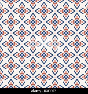 Abstract geometric seamless pattern. Regularly repeating ethnic geometric ornament. Flat design. Modern stylish texture.Vector color background. Stock Vector