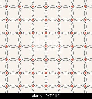Abstract seamless pattern. Modern stylish texture. Repeating geometric ornament of intersecting circles and smooth rhombuses. Linear style. Stock Vector