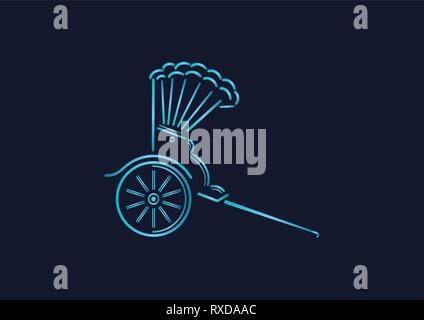 Japanese rickshaw illustration Stock Vector