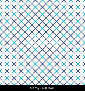 Vector seamless pattern in diagonal arrangement. Repeating geometric shapes. Crosses. Modern stylish texture. Abstract vector color background. Stock Vector