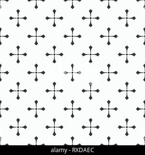 Abstract seamless pattern of crosses with dots. Modern stylish texture. Vector geometric background. Stock Vector