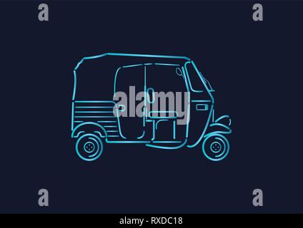 Auto rickshaw illustration Stock Vector