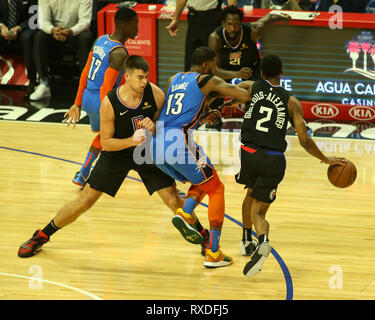 Los Angeles, CA, USA. 8th Mar, 2019. LA Clippers guard Shai Gilgeous-Alexander #2 during the Oklahoma City Thunder vs Los Angeles Clippers at Staples Center on March 8, 2019. (Photo by Jevone Moore) Credit: csm/Alamy Live News Stock Photo
