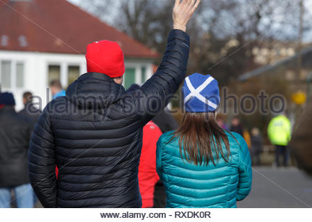 Edinburgh, Scotland, UK. . 9th March 2019.  Scotland v Wales Six Nations Rugby international pre match build up outside Murrayfield stadium.  Credit: Craig Brown/Alamy Live News Stock Photo