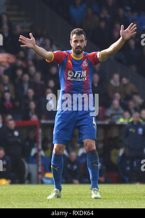 London, UK. 9th Mar, 2019.Luka Milivojevic of Palace pictured during the 2018/19 Premier League game between Crystal Palace FC and Brighton & Hove Albion at Selhurst Park. Credit: Cosmin Iftode/Alamy Live News Editorial use only, licence required for commercial use. No use in Betting, games or a single club/league/player publication. Credit: Cosmin Iftode/Alamy Live News Stock Photo