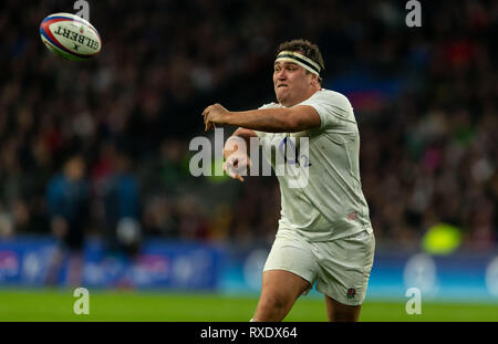 Twickenham, London, UK. 9th March 2019. 09/03/2019 Jamie George of England during the Guinness 6 Nations match between England and Italy at Twickenham Stadium. Credit:Paul Harding/Alamy Live News Stock Photo