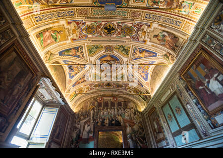 Vatican, Vatican city - November, 2018: Ceiling of the Sistine chapel in the Vatican Museu, Vatican City Stock Photo