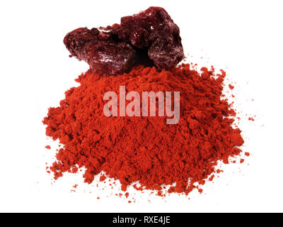 Red Dragon Resin Powder on white Background Stock Photo