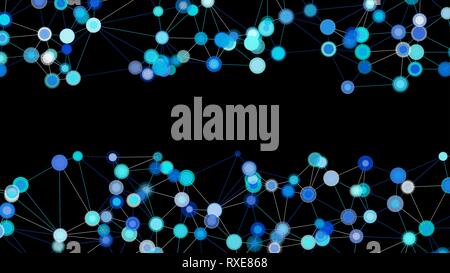 Circles connected by lines, technology network vector layout Stock Vector