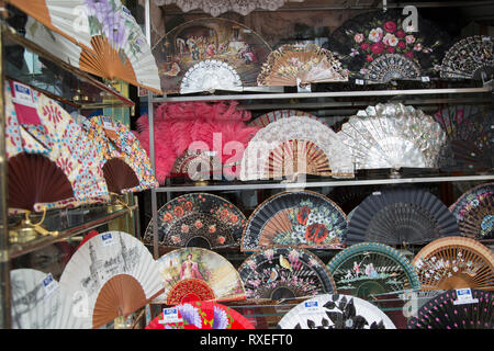 Abanico Fan in Shop Window, Seville; Spain Stock Photo