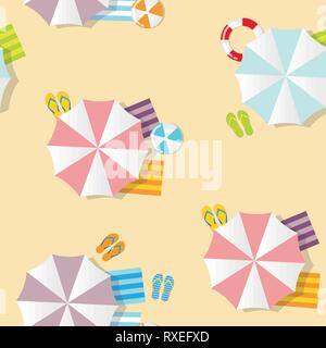 seamless pattern summer vacation on the beach vector illustration EPS10 Stock Vector