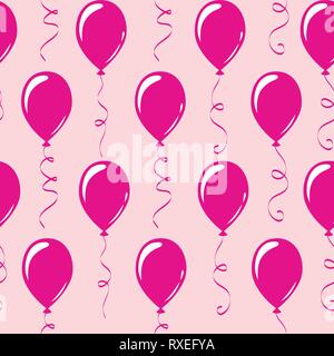 seamless pattern pink party balloons vector illustration EPS10 Stock Vector