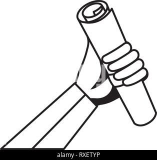 hand lifting graduation certificate roll Stock Vector Image & Art - Alamy