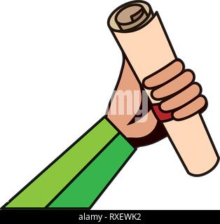 hand lifting graduation certificate roll Stock Vector Image & Art - Alamy