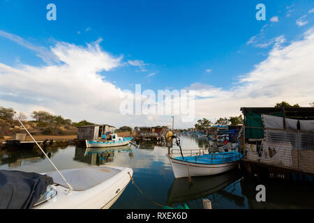 Beautiful Potamos fishing village on Cyprus. Landscape taken on Cyprus island. Stock Photo