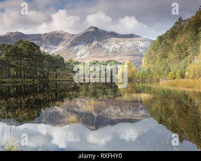 Beinn Eighe reflected in Loch Coulin, Torridon, Scotland Stock Photo