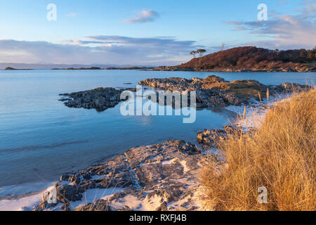 Sunset at Camusdarach beach near Morar, Highland Region, Scotland Stock Photo