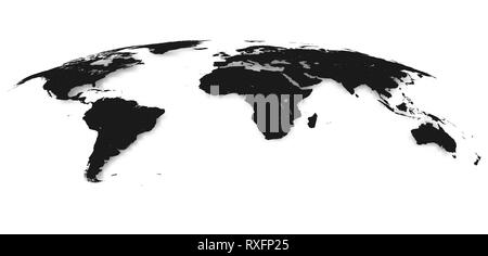 World Map Isolated on White Background in Gray Color. Vector Illustration. Stock Vector