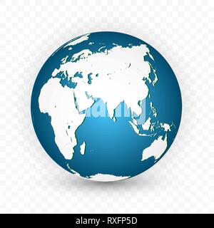 Earth globe. World map set. Planet with continents. Vector Illustration. Stock Vector