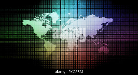 Global Technology Solutions on the Internet Concept Art Stock Photo