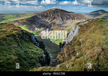 Mynydd Mawr from Y Garn, Nantlle Ridge, Snowdonia National Park, North Wales, UK Stock Photo