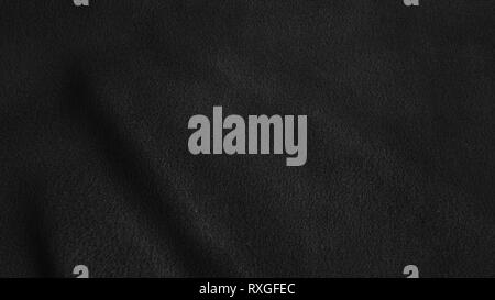 Seamless loop with highly detailed black fabric texture. Stock Photo