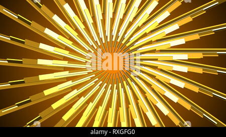 Abstract gold element. Fractal golden background. Mirror Stock Photo