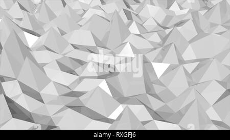 Low poly abstract background. Fractal white background Stock Photo