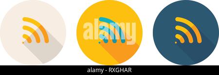 Simple Flat Design Icon Indicated Wi-Fi Zone. Stock Vector