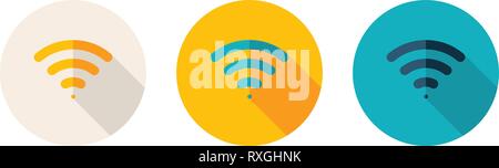 Simple Flat Design Icon Indicated Wi-Fi Zone. Stock Vector