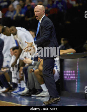 Newark, New Jersey, USA. 9th Mar, 2019. Seton Hall Pirates head coach Kevin Willard during the game between the Villanova Wildcats and the Seton Hall Pirates at the Prudential Center in Newark, New Jersey. Seton Hall upsets Villanova 79-75. Duncan Williams/CSM/Alamy Live News Stock Photo