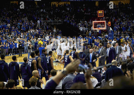 Newark, New Jersey, USA. 9th Mar, 2019. General view after the game when the Seton Hall Pirates upset the Villanova Wildcats 79-75 at the Prudential Center in Newark, New Jersey. Duncan Williams/CSM/Alamy Live News Stock Photo