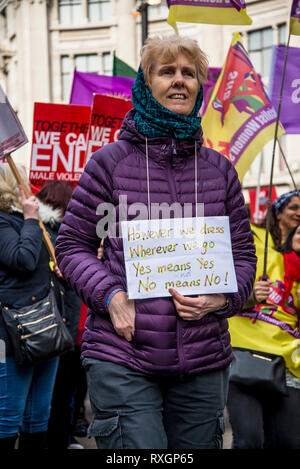 London,  UK. 9th March 2019. Million Women Rise, an annual march for the International Women's Day, this year dedicated to women and girls killed by men and called 'Never Forgotten', London, UK, 09-03-2019 Credit: Bjanka Kadic/Alamy Live News Stock Photo