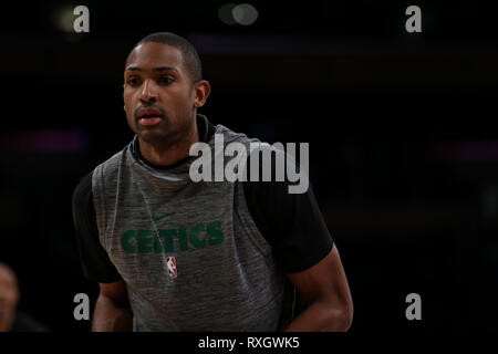 Boston Celtics center Al Horford #42 during the Boston Celtics vs Los Angeles Lakers game at Staples Center in Los Angeles, CA on March 09, 2019. (Photo by Jevone Moore) Stock Photo