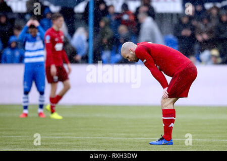 ZWOLLE , 10-03-2019 , MAC3PARK stadion , season 2018 / 2019 , Dutch Eredivisie . AZ defender Ron Vlaar dejected after the game PEC - AZ (0-0). Stock Photo