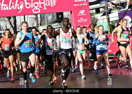 London, UK. 10th Mar 2019. The Vitality Big Half 2019 on 10 March 2019, London, UK. Credit: Picture Capital/Alamy Live News Stock Photo