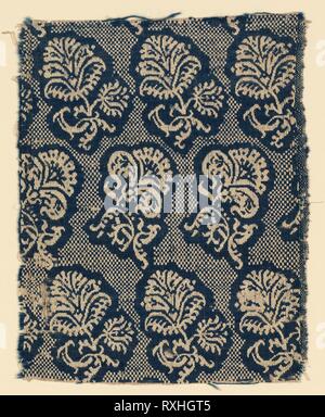 Fragment. Europe. Date: 1601-1700. Dimensions: 35.1 x 27.7 cm (13 7/8 x 10 7/8 in.). Linen and wool, plain weave; tied and free double cloth. Origin: Europe. Museum: The Chicago Art Institute. Stock Photo