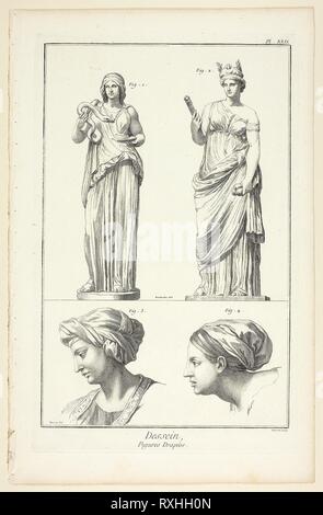 Design: Draped Figures, from Encyclopédie, 1762/77, Benoît-Louis ...