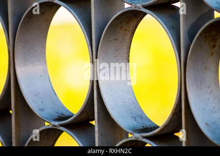 Steel fencing element with round strip steel elements Stock Photo