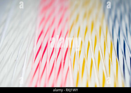 White, red, blue and yellow stripes, abstract Stock Photo