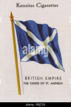kensitas cigarettes silk flags Kensitas National Flags Silk (1934) of the Cross of St. Andrew (Saltire)  flag Stock Photo