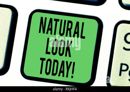 Word writing text Natural Look Today. Business concept for not made or caused by showing or chemical substance Keyboard key Intention to create comput Stock Photo