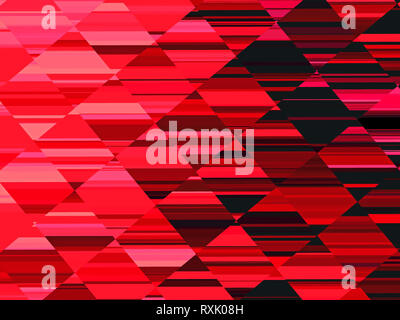bright red fractal geometric texture background with stripes Stock Photo