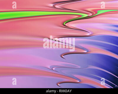 abstract fractal art background with glossy wavy patterns Stock Photo
