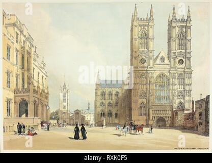 Westminster Abbey, Hospital and Company, plate seven from Original Views of London as It Is. Thomas Shotter Boys (English, 1803-1874); designed by Charles Ollier (English, 1788-1859). Date: 1842. Dimensions: 317 × 440 mm. Hand-colored lithograph on paper. Origin: England. Museum: The Chicago Art Institute. Stock Photo