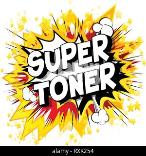 Super Toner - Vector illustrated comic book style phrase on abstract background. Stock Vector