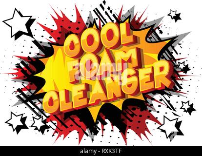 Cool Foam Cleanser - Vector illustrated comic book style phrase on abstract background. Stock Vector