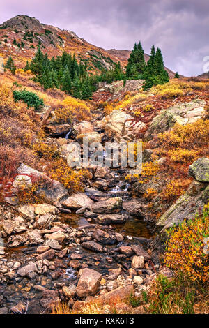 Creek along Roaring Fork Valley, Colorado, USA Stock Photo