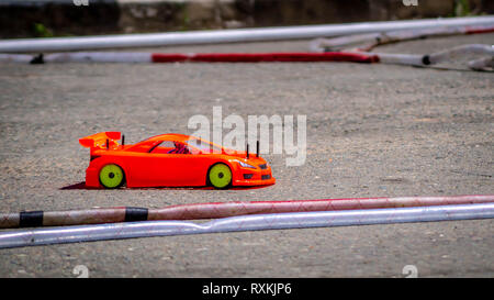 remote control car race competition on tarmac circuit Stock Photo - Alamy